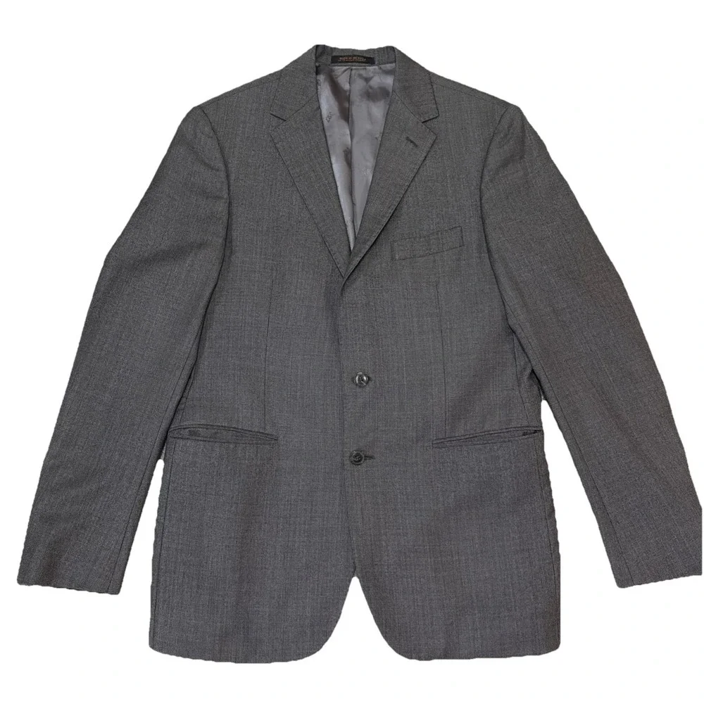 Jos A Bank Blazer Mens 41L Gray Wool Reserve Slim Fit Soft Shoulder Micro Check‎